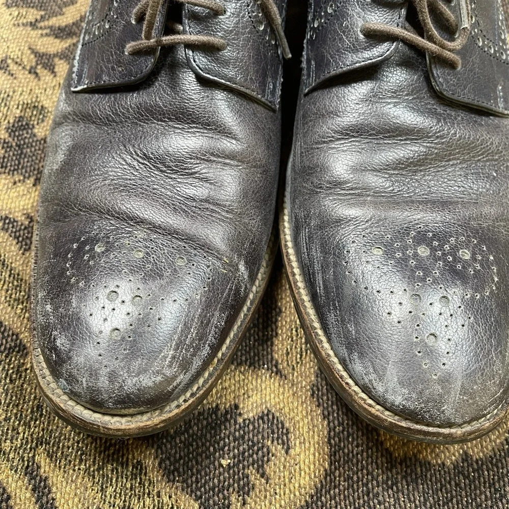 Cole Haan Williams Medallion 2 Lace Up Oxford Navy Blue leather Shoes Men's 9